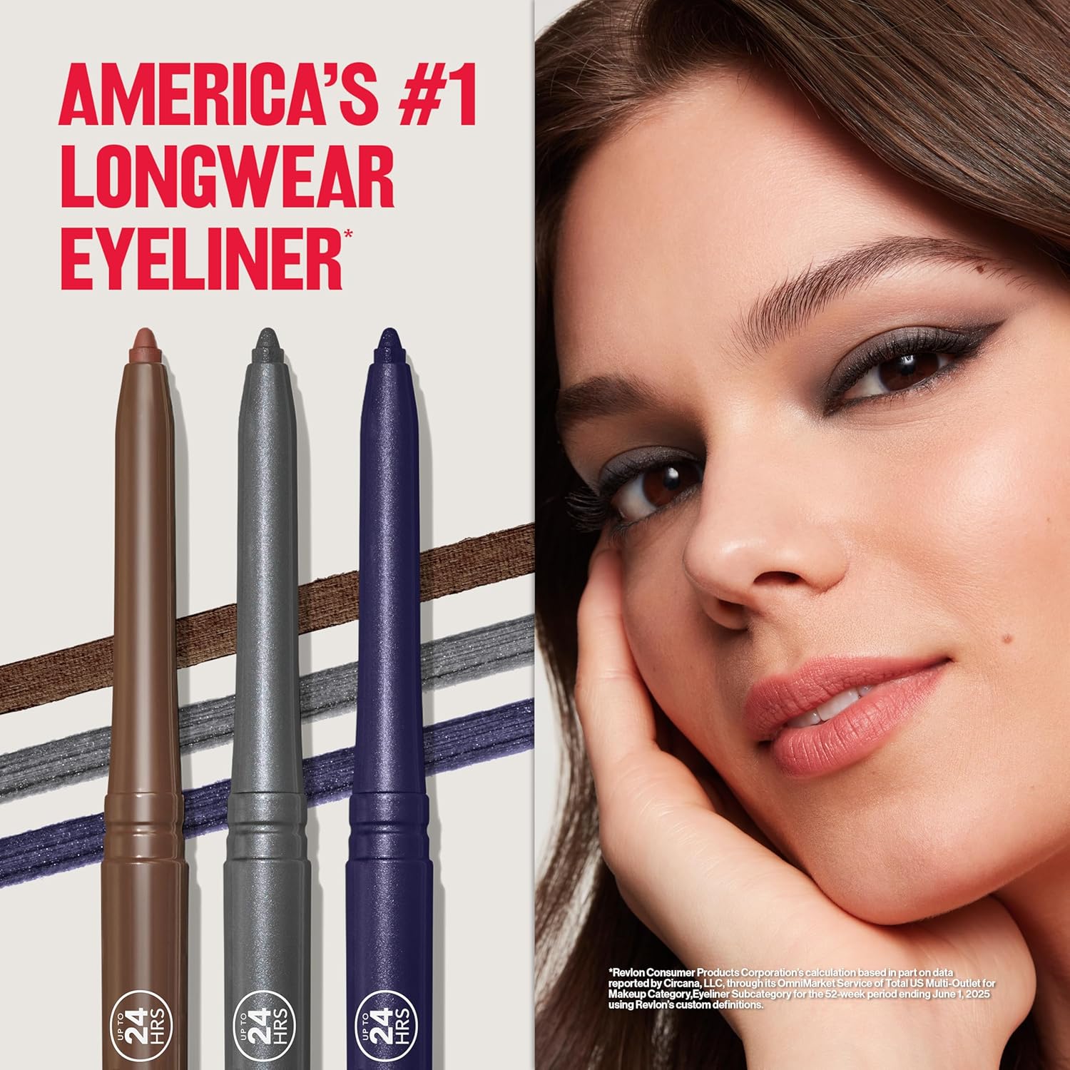 Revlon ColorStay Pencil Waterproof Eyeliner, Smudge-Proof, Eye Makeup with Built-In Sharpener, 203 Brown, 0.28 g