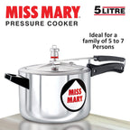 HAWKINS Miss Mary Aluminium Pressure Cooker, 3L + 5L, Silver Combo