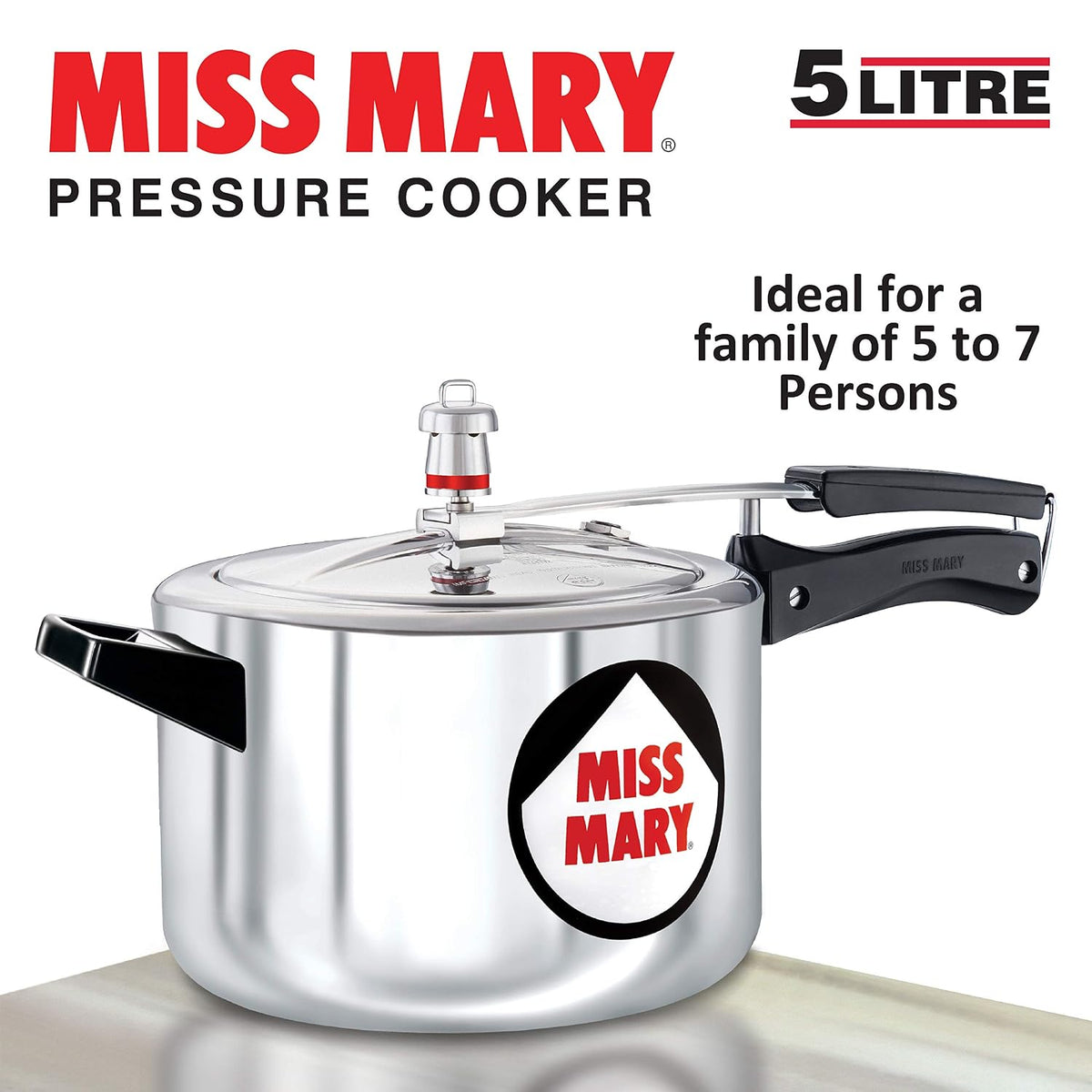 HAWKINS Miss Mary Aluminium Pressure Cooker, 3L + 5L, Silver Combo