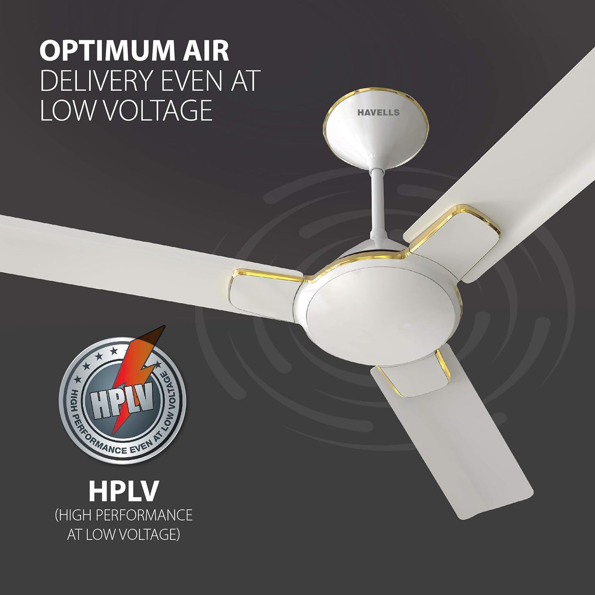1200 mm FAN ENTICER PEARL WHITE GOLD