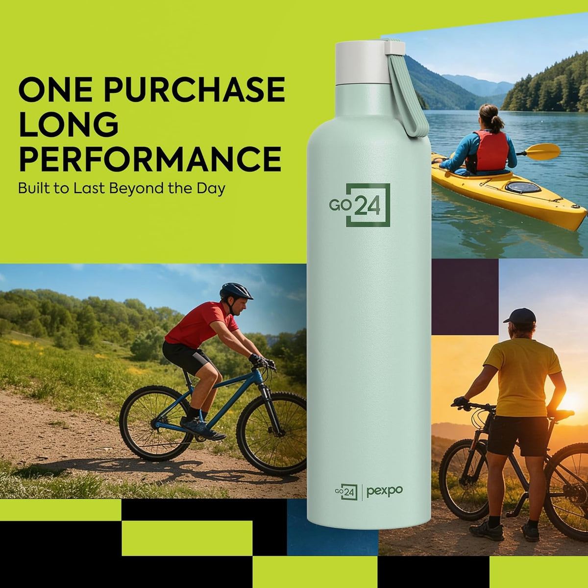 Stainless Steel Water Bottle Oslo Sea Green 980ml