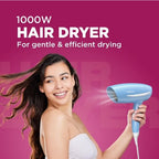 Havells 1000 Watts Hair Dryer, 2 Heat Settings (Hot/Warm), Over Heat Protection | Gentle & Efficient Drying | Style your Hair Perfectly