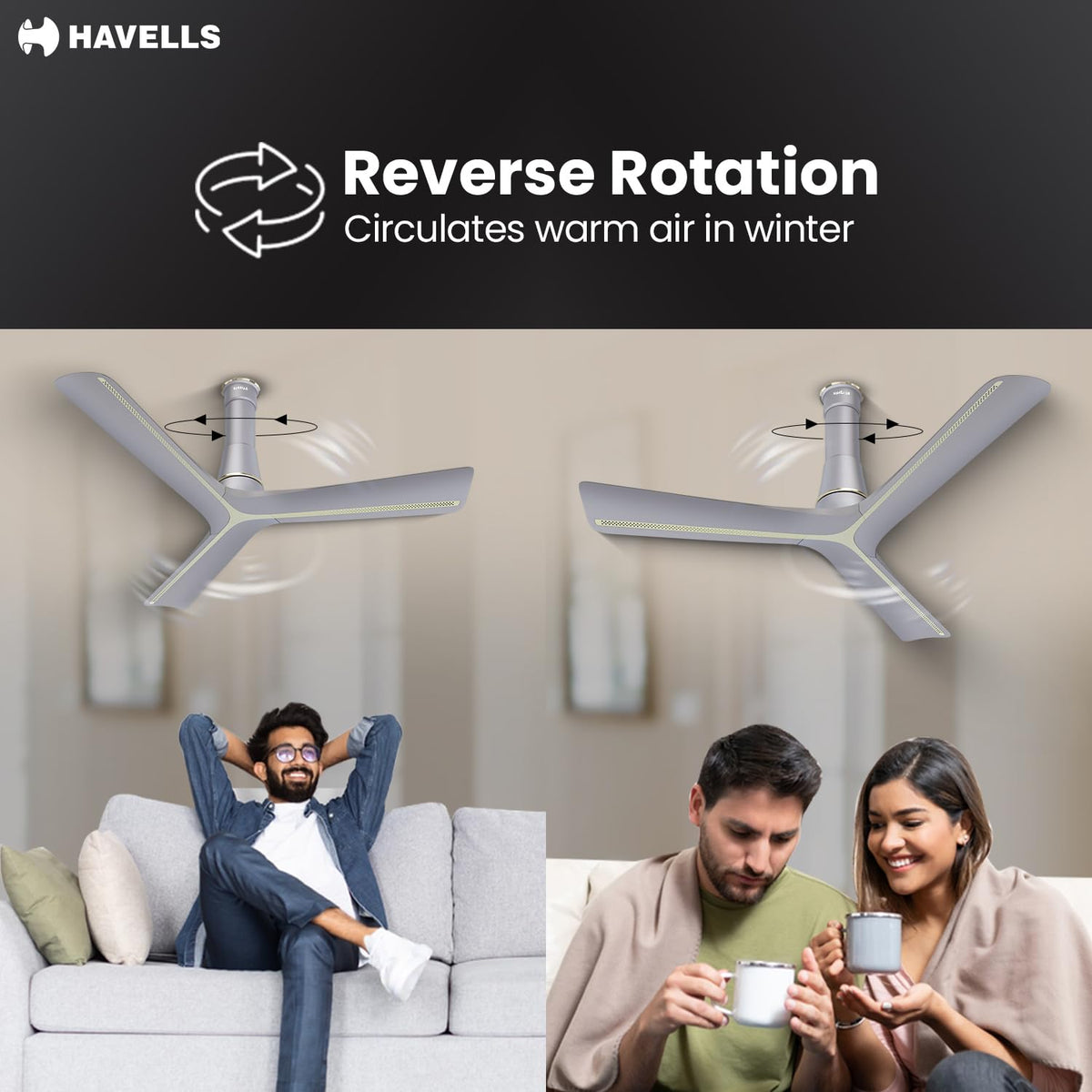 Havells Inveno LX 1200 mm BLDC Ceiling Fan|ABS Aerodyanamic Blades|Telescopic Canopy|Timer, Breeze,Sleep,MOP Modes|Reverse Feature|100% Copper Wire Motor|Free Installation|2 Year Warranty(Matt Mist)