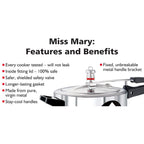 HAWKINS Miss Mary Aluminium Pressure Cooker, 3L + 5L, Silver Combo