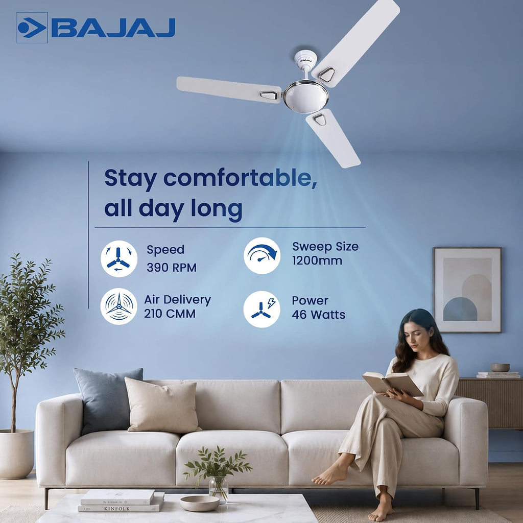 Bajaj Frore Deco Turbo 1200 MM 1 Star Rated Ceiling Fans For Home |