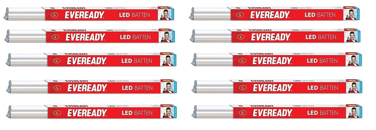Eveready 5W LED Cool White Batten, Pack Of 10