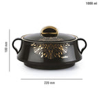 CELLO Midas Set of 2 Pieces Casserole Hot Pot Box For Daily Use & Kitchen 1000ml Each, Black |
