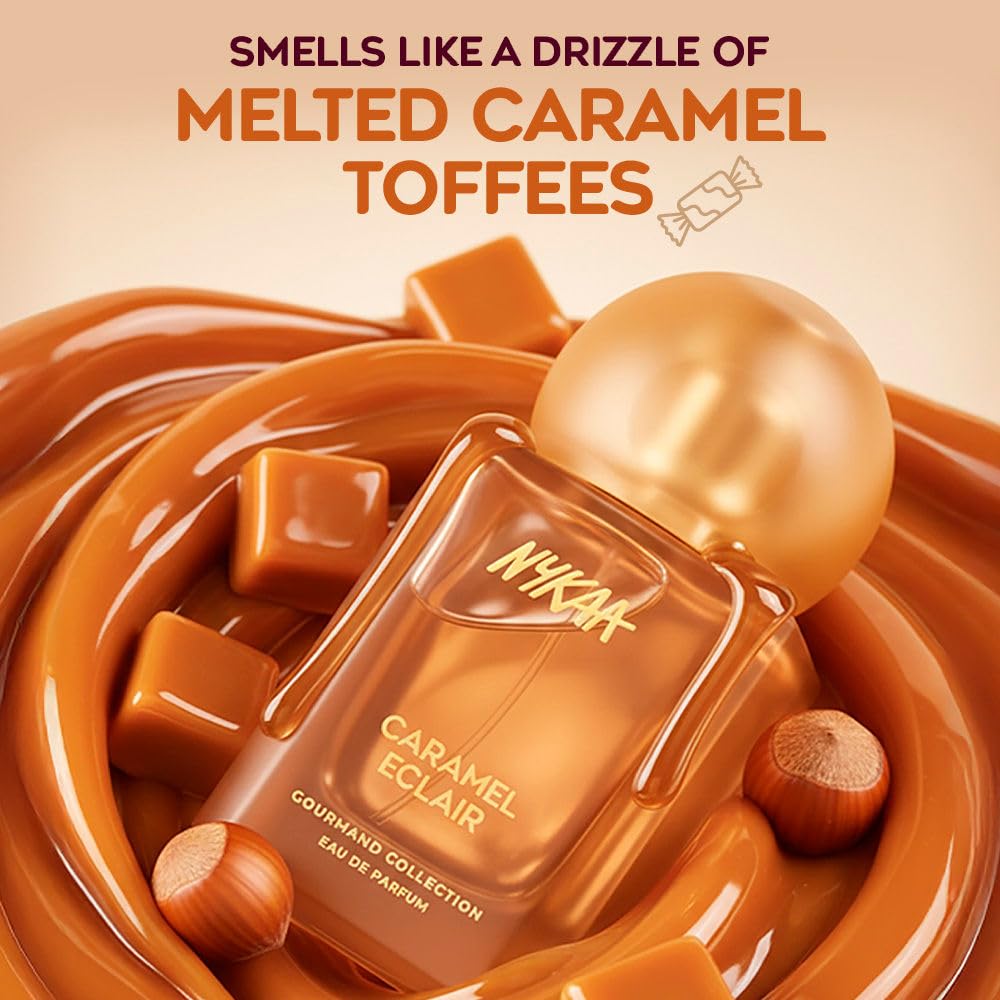 Nykaa Caramel Eclair EDP 50ml | Warm Sweet Perfume for Women | Caramel & Hazelnut Gourmand Fragrance | Long-Lasting Everyday Scent | Best...
