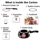 Hawkins 2 Litre Contura Black XT Pressure Cooker, Hard Anodised Inner Lid, Small Induction, Handi, Black (CXT20)