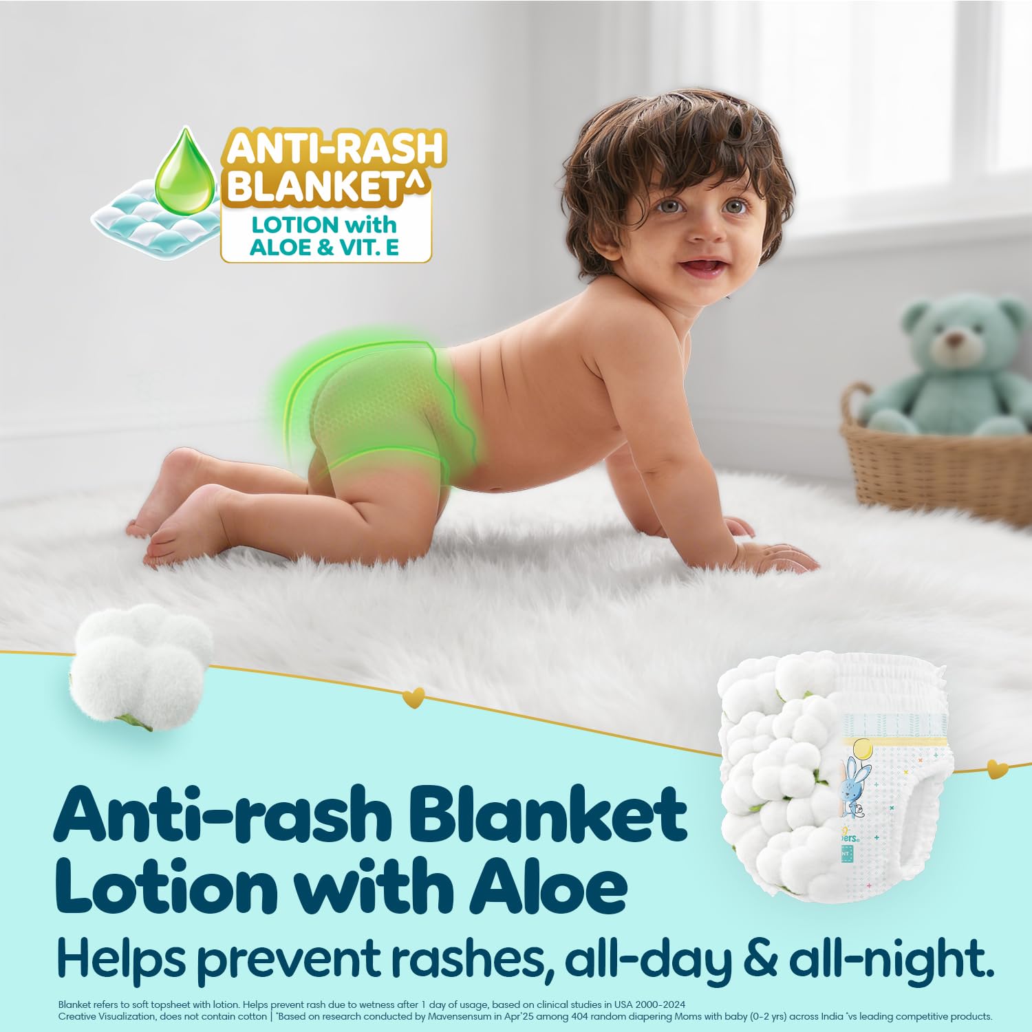 Pampers Premium Care Pant Style Baby Diapers L 44 Count | No Marks Design | Voted India’s #1 Softest Diaper | All in 1 diaper with 360 Cottony Softness