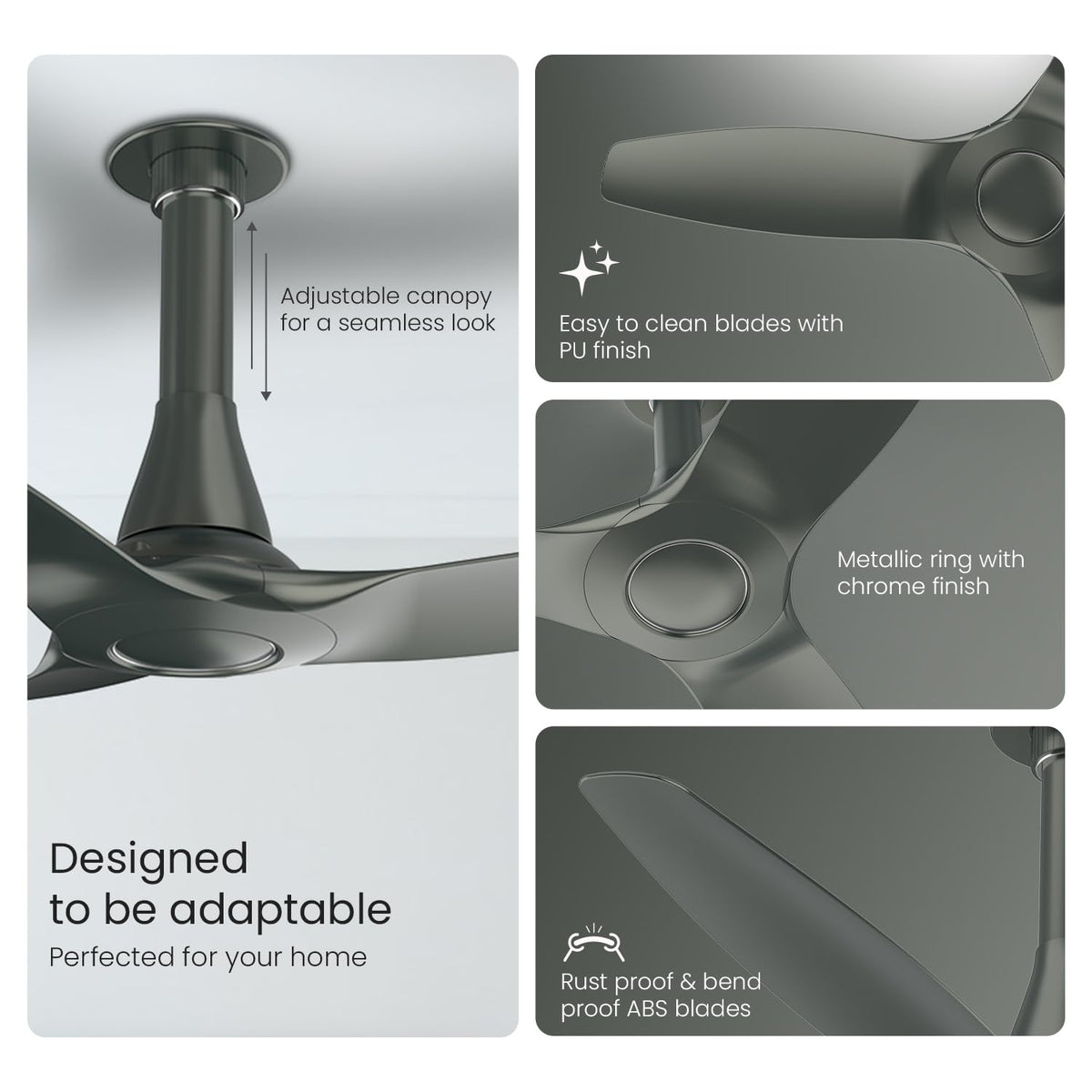 Orient Electric Newly Launched Aeroquiet Neu 1230mm Ceiling Fan for Home | BEE 2 Star Rated Energy Efficient Fan | Rust-proof ABS blade |2 Years Warranty by...