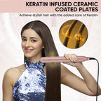 Vega Glam Glitz 2 In 1 Hair Styler, Straightener & Crimper with Keratin Infused Ceramic Coated Plates & 5