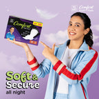 Pee Safe Comfort Night Pads XXXL-30 Pads - 355Mm | 76% Longer | Heavy Flow Nights, Super Soft Topsheet, Dual Wings, Wider Back, Overnight Protection, Leak...