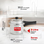 Prestige 3 Litre Aluminium Popular Plus Svachh Outerlid Pressure Cooker|Deep Lid for spillage Control|Virgin Aluminium|Gas & Induction Compatible|Gasket Release System|5 years warranty|ISI Certified
