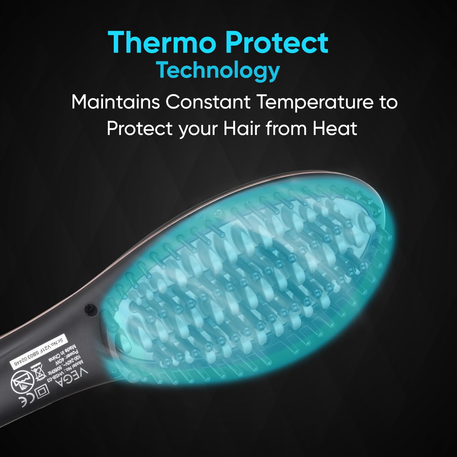 VEGA X-Star Hair Straightening Brush for Women with Thermo Protect Technology & Anti Scald Technology