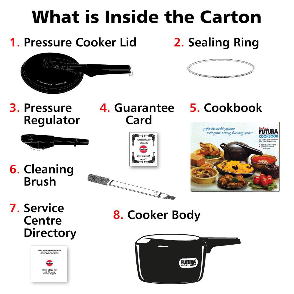 Hawkins Fp20 Futura Hard Anodised Aluminium Inner Lid Pressure Cooker (2 Liter, Black)