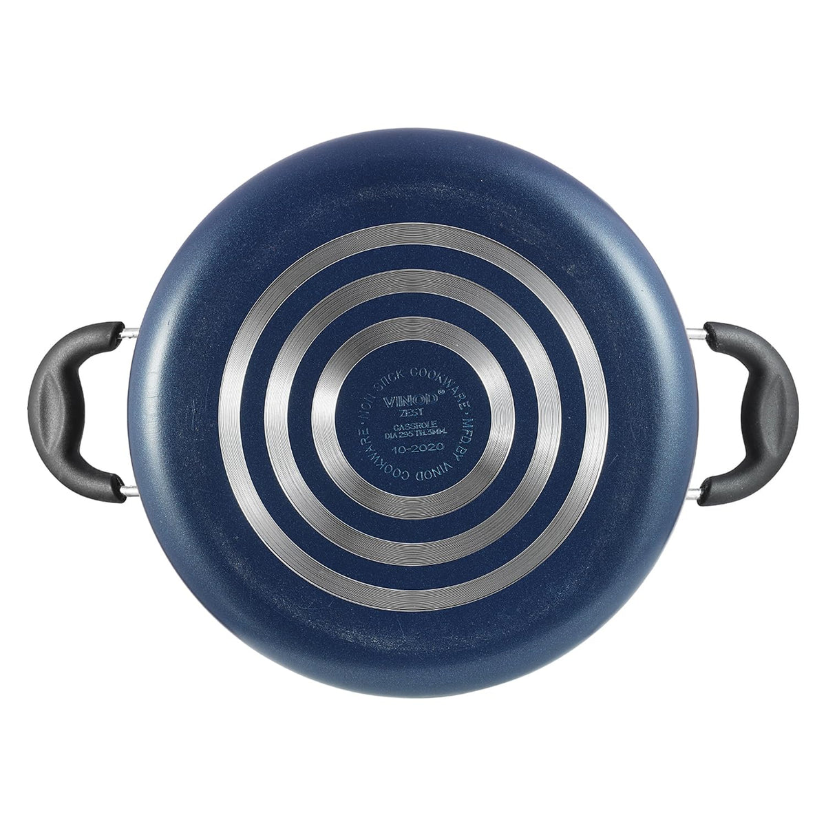 Vinod Zest Non-Stick Deep Saucepot with Glass Lid 5 Litres Capacity (24 cm Diameter) with Riveted Sturdy Bakelite Handles (Gas Stove Compatible) PFOA Free - 3mm Thickness, Blue