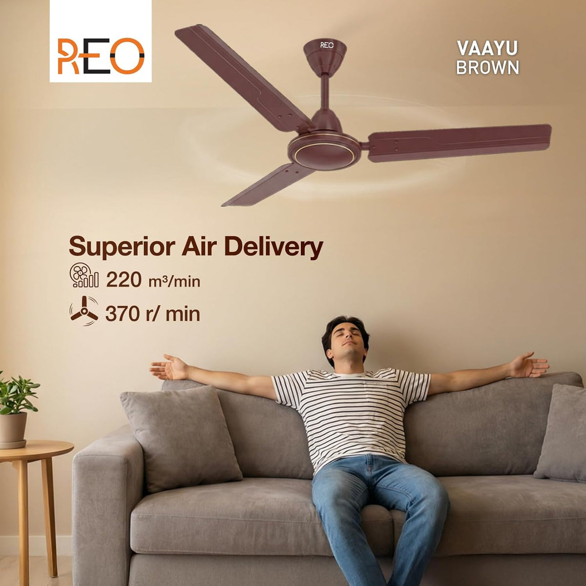 Havells REO Vaayu 1200mm ES Ceiling Fan | High Speed, High Air Delivery |