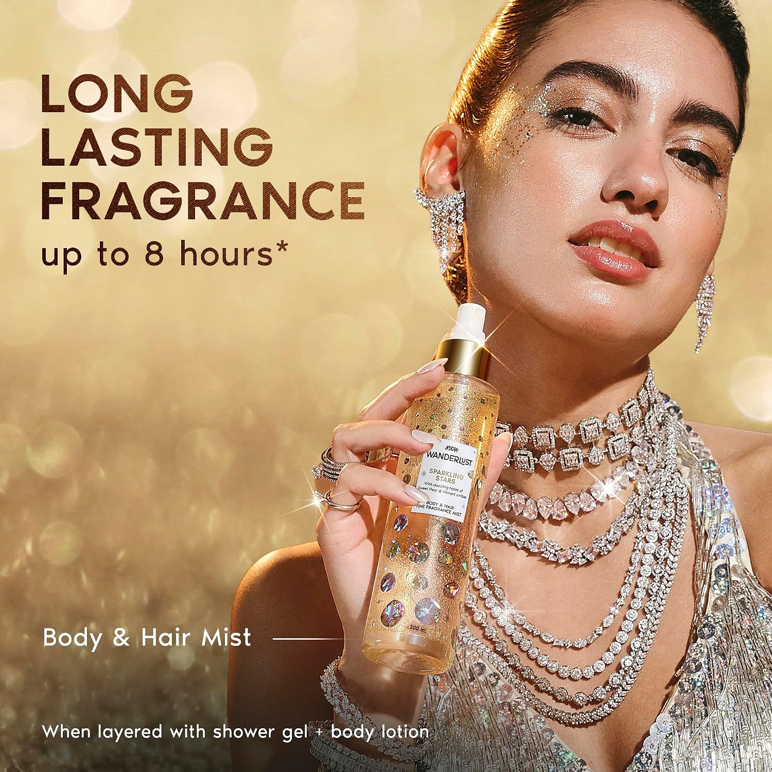 Nykaa Wanderlust Sparkling Stars Hair and Body Mist (Non Shimmer 200 ml)