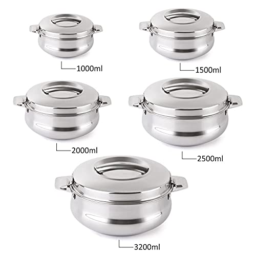 CELLO Bella 2500 Insulated Stainless Steel Casserole Hot Pot Box for Daily Use 2500 ml Silver |