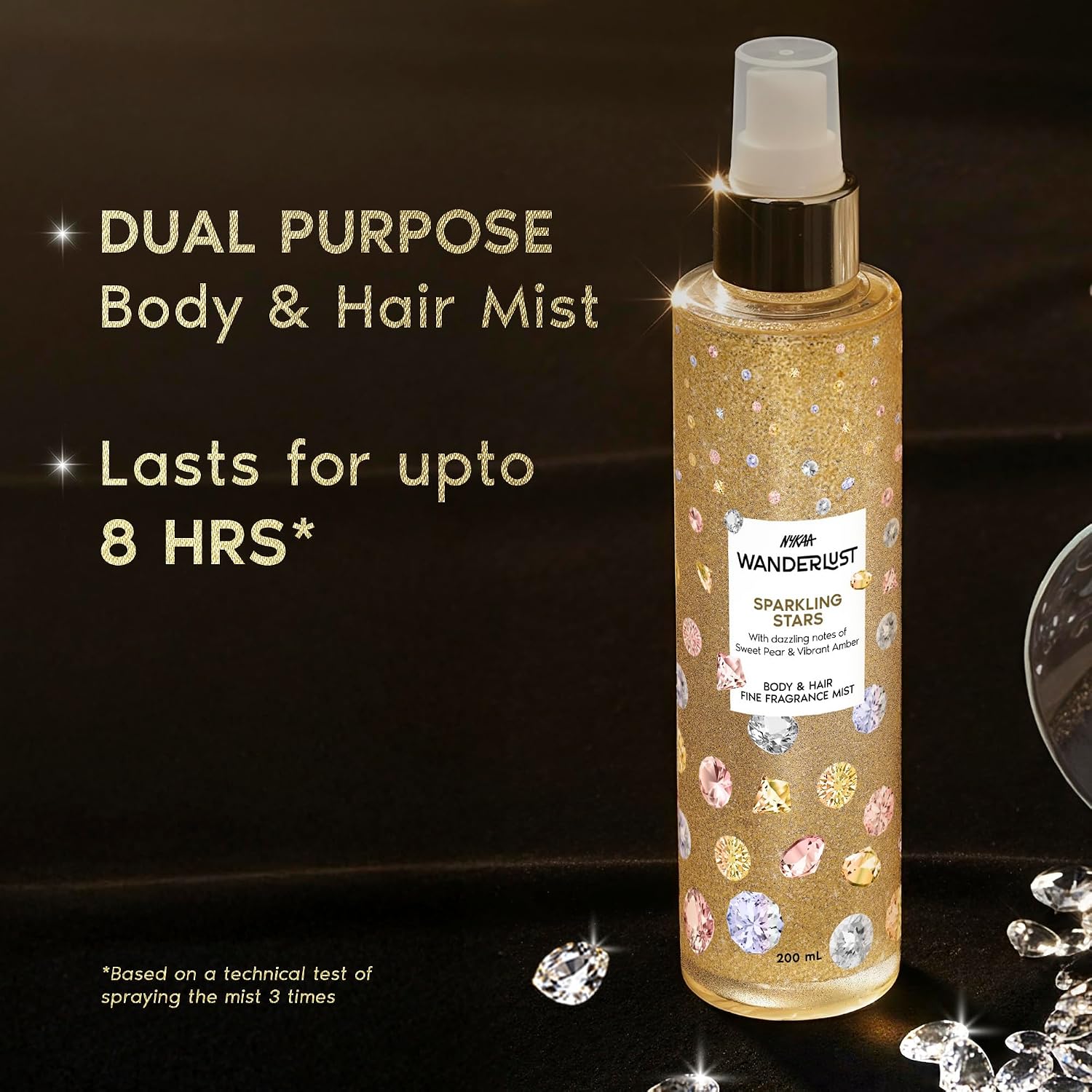 Nykaa Wanderlust Sparkling Stars Hair and Body Mist (Non Shimmer 200 ml)