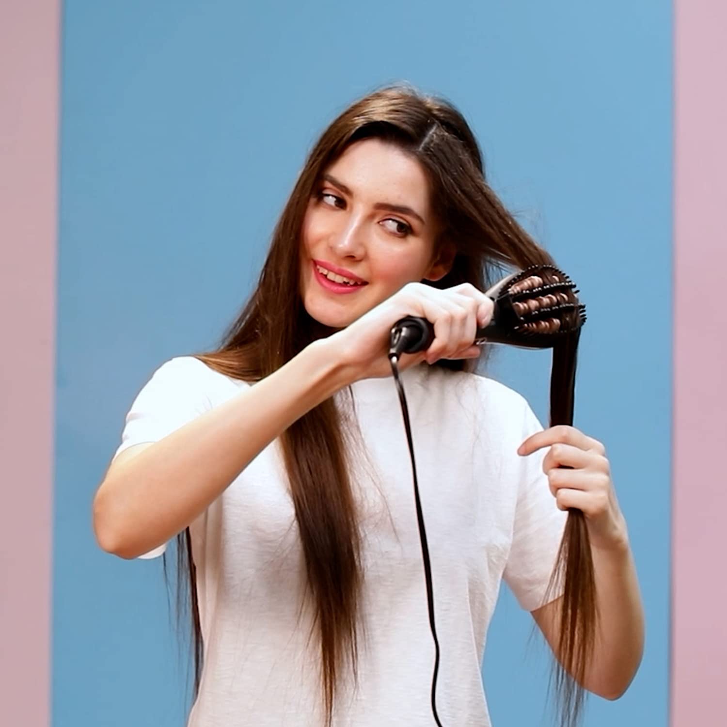 VEGA X-Star Hair Straightening Brush for Women with Thermo Protect Technology & Anti Scald Technology