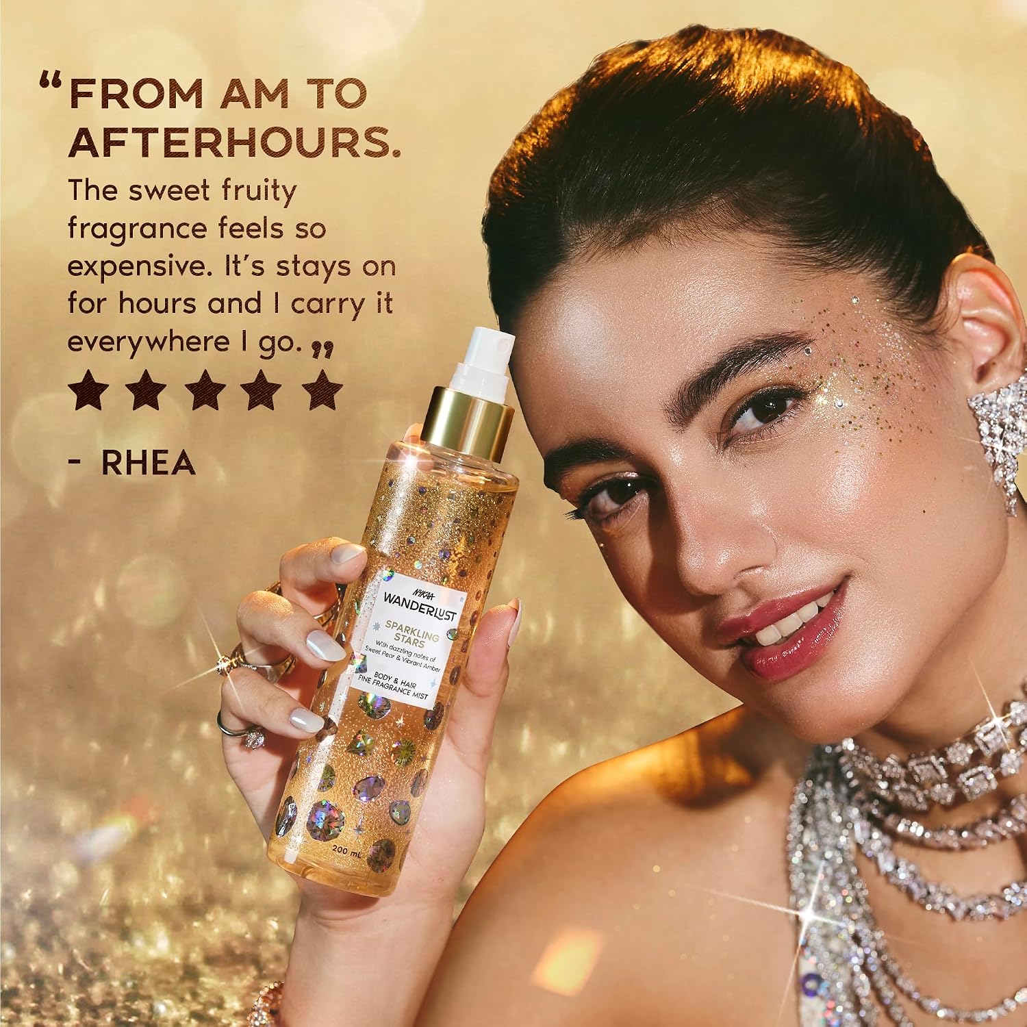 Nykaa Wanderlust Sparkling Stars Hair and Body Mist (Non Shimmer 200 ml)
