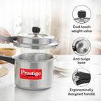 Prestige 3 Litre Aluminium Popular Plus Svachh Outerlid Pressure Cooker|Deep Lid for spillage Control|Virgin Aluminium|Gas & Induction Compatible|Gasket Release System|5 years warranty|ISI Certified