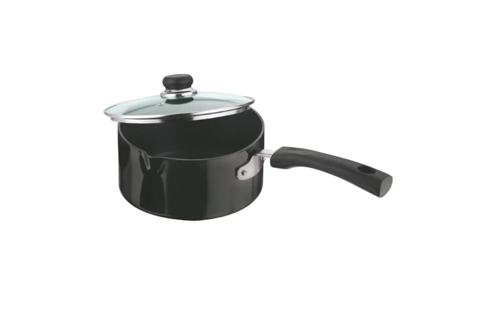 vinod cookware Sauce Pan with Lid, 2.3 litres, Black (HASPC-18)