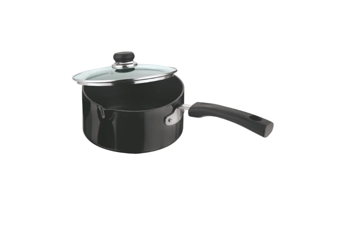 vinod cookware Sauce Pan with Lid, 2.3 litres, Black (HASPC-18)