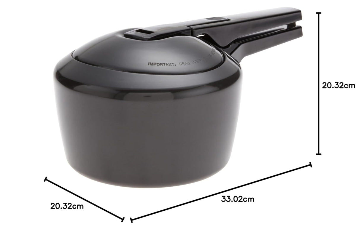 Hawkins Fp20 Futura Hard Anodised Aluminium Inner Lid Pressure Cooker (2 Liter, Black)