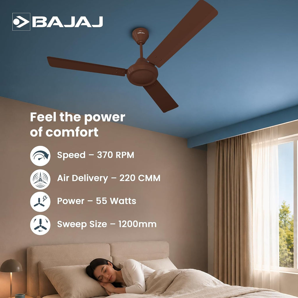 Bajaj Robusta Plus 1200MM Base Brown Ceiling Fan