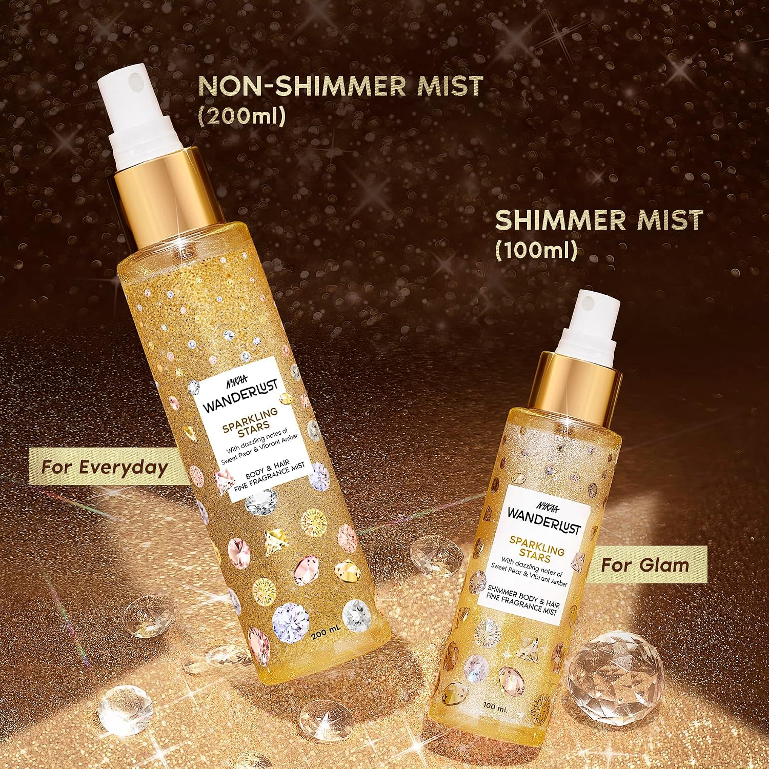 Nykaa Wanderlust Sparkling Stars Hair and Body Mist (Non Shimmer 200 ml)