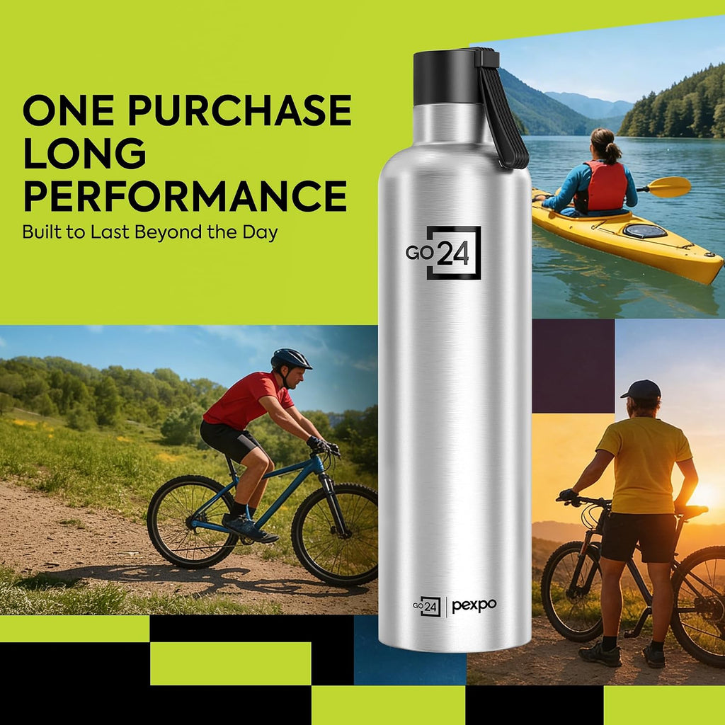 Stainless Steel Water Bottle Oslo Silver 980ml