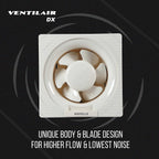 Havells Ventil Air DX 200mm Exhaust Fan | Strong Air Suction, Rust Proof Body and Dust Protection Shutters |Suitable for Bathroom, Kitchen, and Office| Warranty: 2 Years | (Pack of 1, Off White)