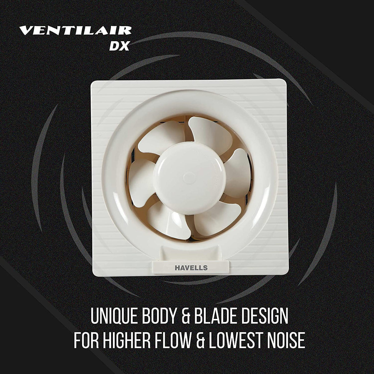 Havells Ventil Air DX 200mm Exhaust Fan | Strong Air Suction, Rust Proof Body and Dust Protection Shutters |Suitable for Bathroom, Kitchen, and Office| Warranty: 2 Years | (Pack of 1, Off White)