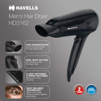 Havells HD3162 Men's 1565 Watts Powerful Hair Dryer with Thin Concentrator and Cool Shot Button; Heat Balance Technology ( Black )