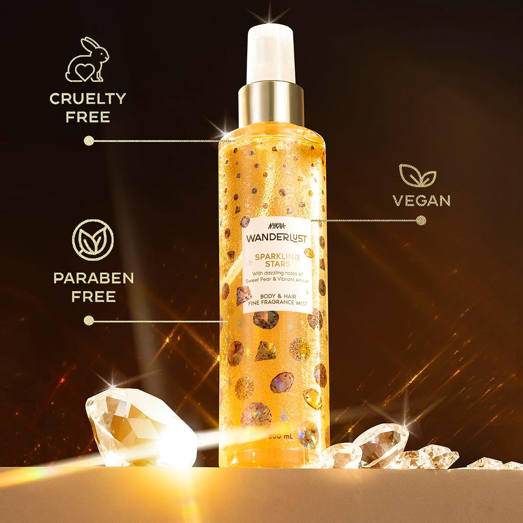 Nykaa Wanderlust Sparkling Stars Hair and Body Mist (Non Shimmer 200 ml)
