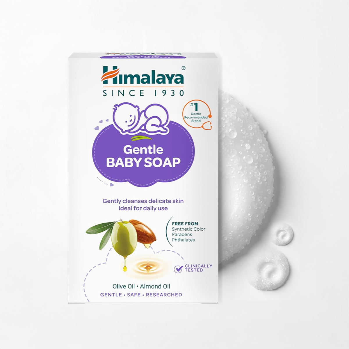 Himalaya Gentle Baby Soap for No Post Bath Dryness | Buy 4 Rs 50 OFF - 125g