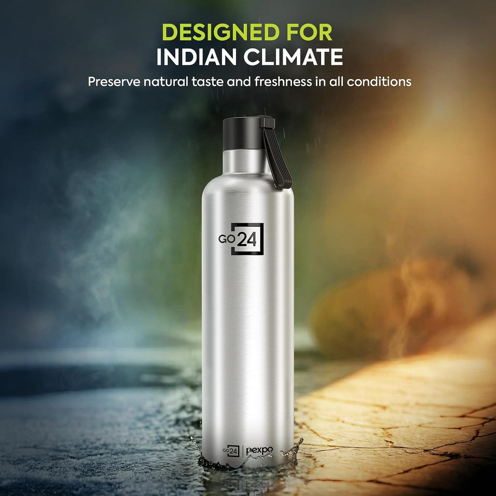 Stainless Steel Water Bottle Oslo Silver 980ml