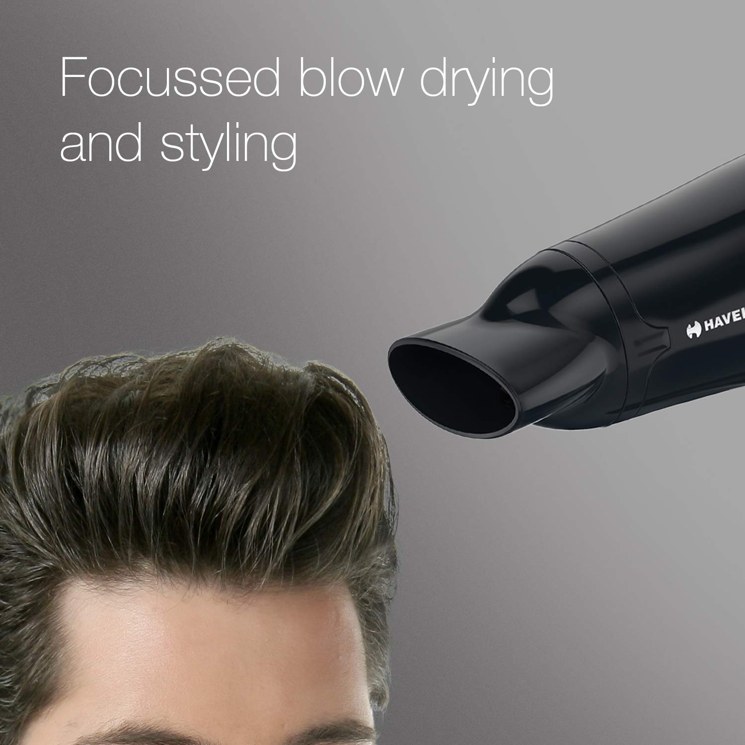 Havells HD3162 Men's 1565 Watts Powerful Hair Dryer with Thin Concentrator and Cool Shot Button; Heat Balance Technology ( Black )