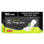 PEESAFE Aloe Vera Panty Liners (Pack of 50 Liners) | Curvy Design For Extra Comfort | Cottony-Soft Surface With 185mm Wide Optimal Coverage) | Curvy Design For Extra Comfort | Cottony-Soft Surface With 185mm Wide Optimal Coverage