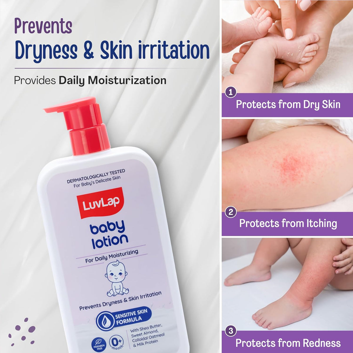 LuvLap Baby Lotion with Milk Protein, Shea Butter (700 ml x Pack of 2)