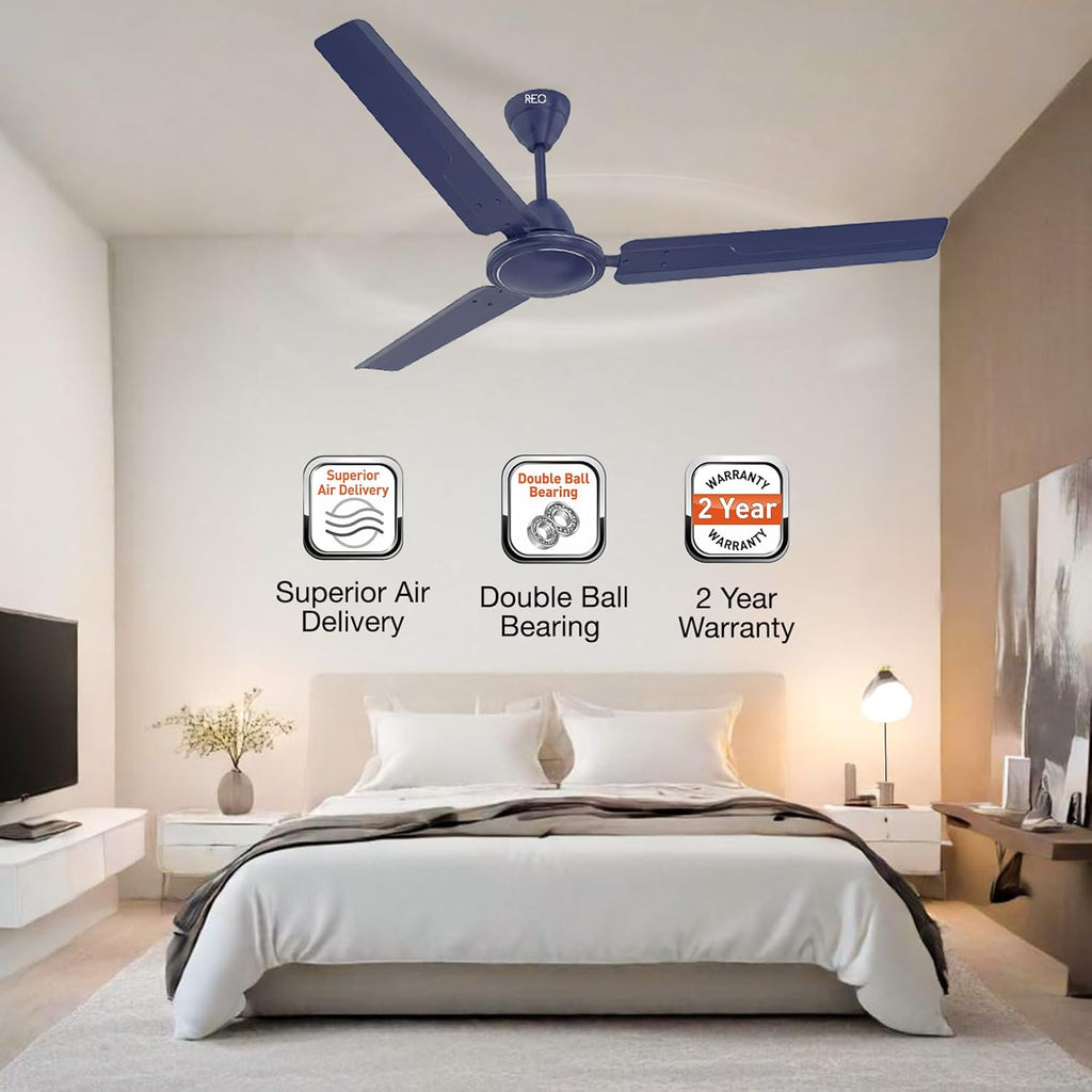 Havells REO Vaayu 1200 mm ES Ceiling Fan | High Speed, High Air Delivery | Strong & Powerful, Air Delivery: 220CMM| RPM: 370| 2 Year Warranty |