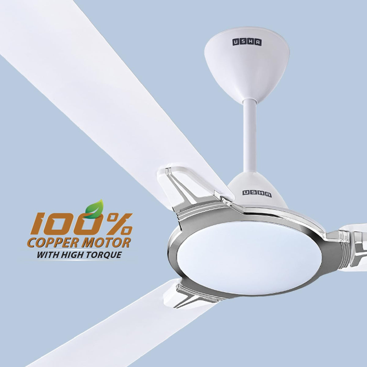 USHA Striker Platinum 1200mm Energy Saving High Speed Scratch & Dust Resistant Decorative Ceiling Fan |1star| ISI Certified ||Pearl White|