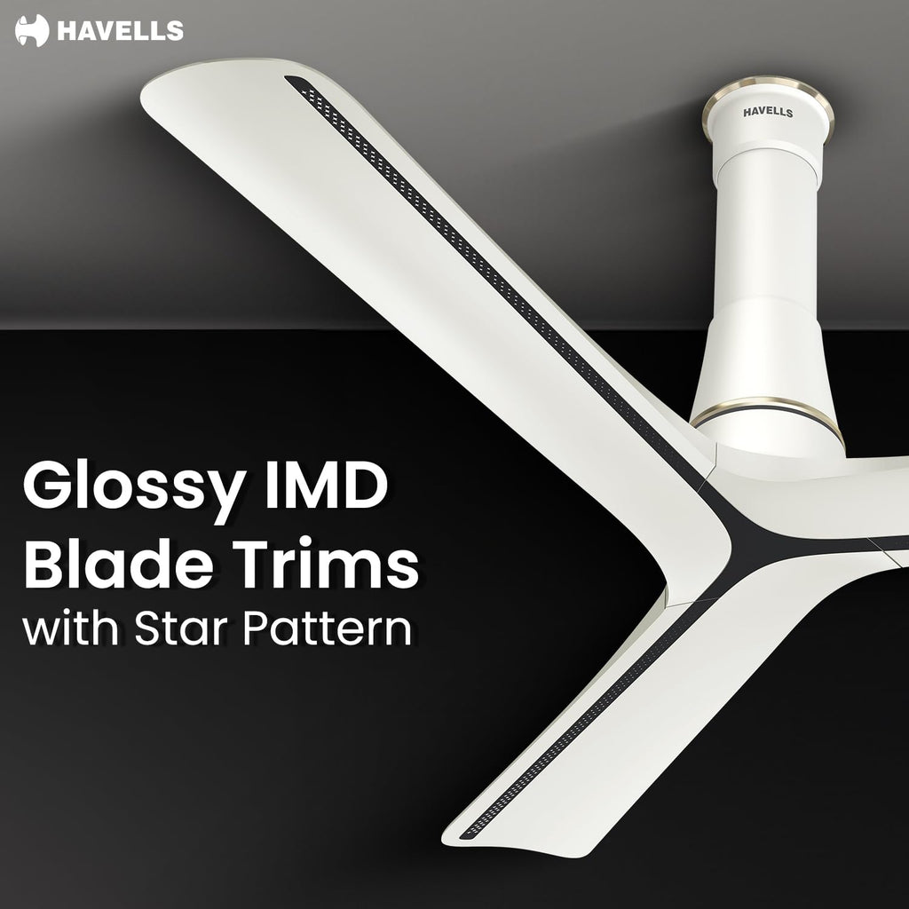 Havells Inveno LX 1200 mm BLDC Ceiling Fan|ABS Aerodyanamic Blades|Telescopic Canopy|