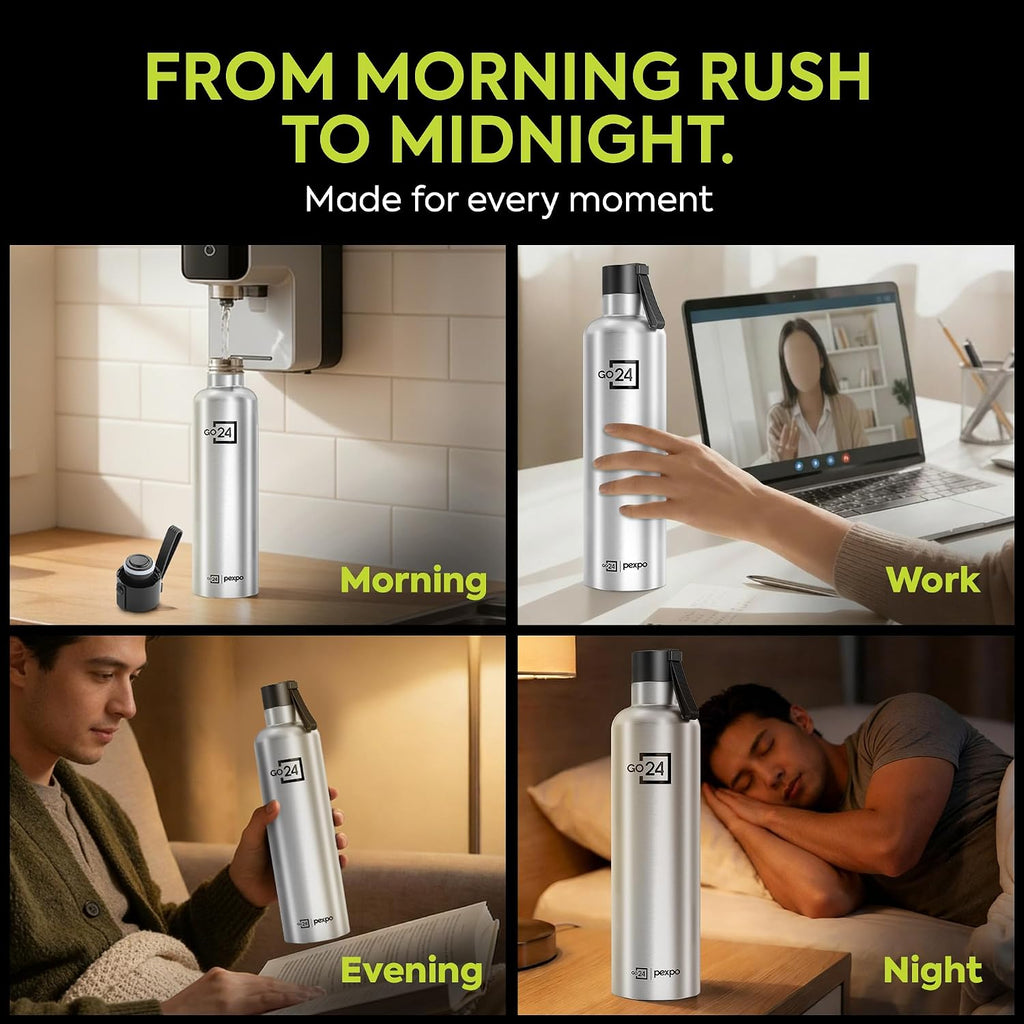 Stainless Steel Water Bottle Oslo Silver 980ml