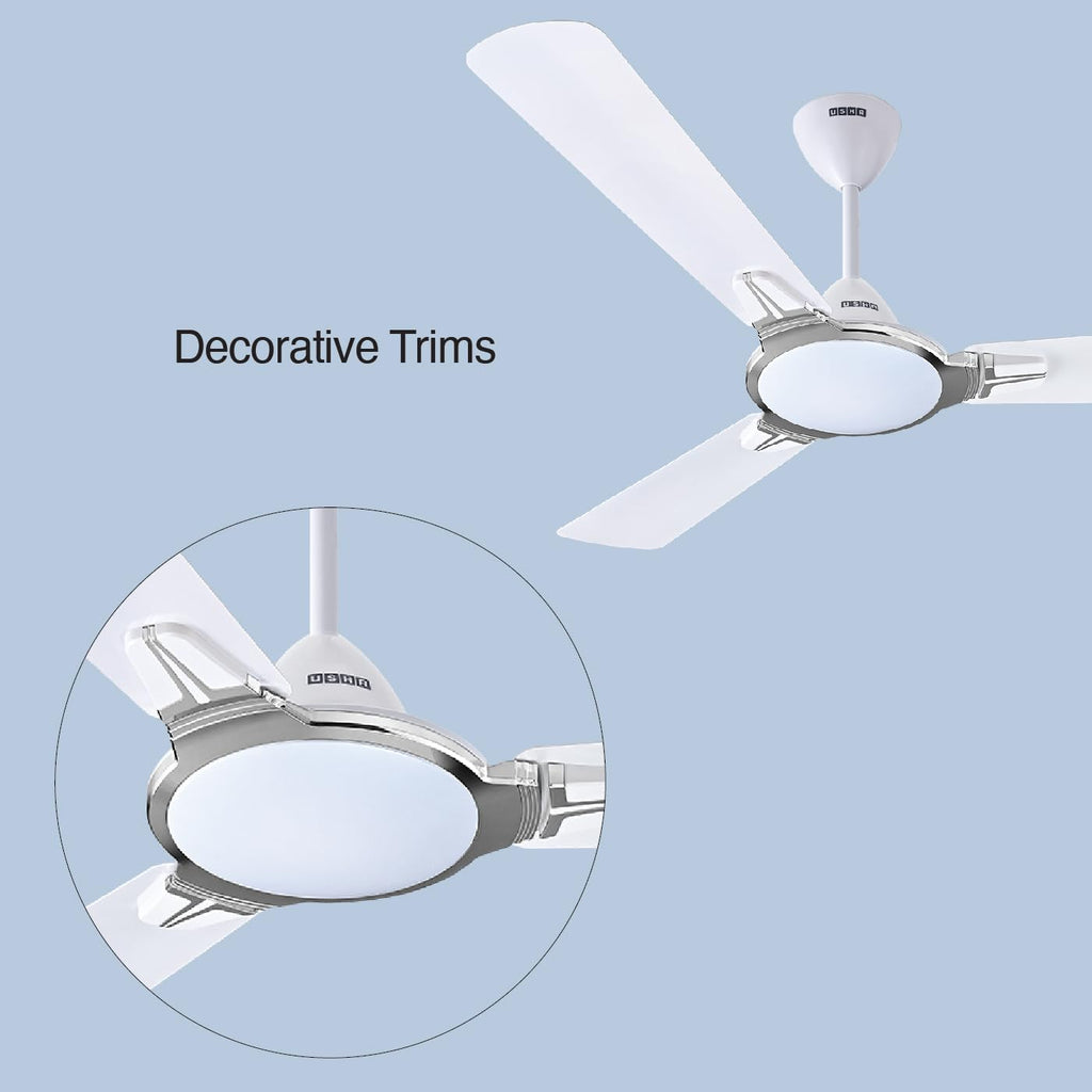 USHA Striker Platinum 1200mm Energy Saving High Speed Scratch & Dust Resistant Decorative Ceiling Fan |1star| ISI Certified ||Pearl White|