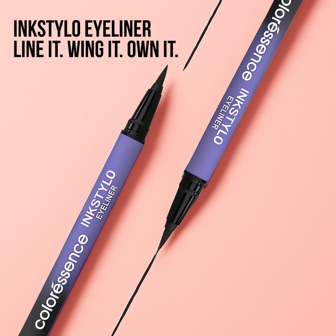 COLORESSENCE Ink Stylo Sketch Pen Eyeliner, Black | Long Lasting | Quick Dry | Waterproof | Smudgeproof | Precision Tip | Rich Pigment