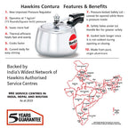 Hawkins Aluminium 3 Litre Contura Pressure Cooker,Handi Inner Lid Cooker,Silver(Hc30)
